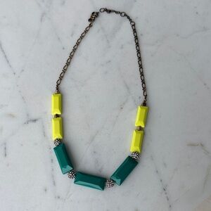 J. Crew Green and Yellow Necklace